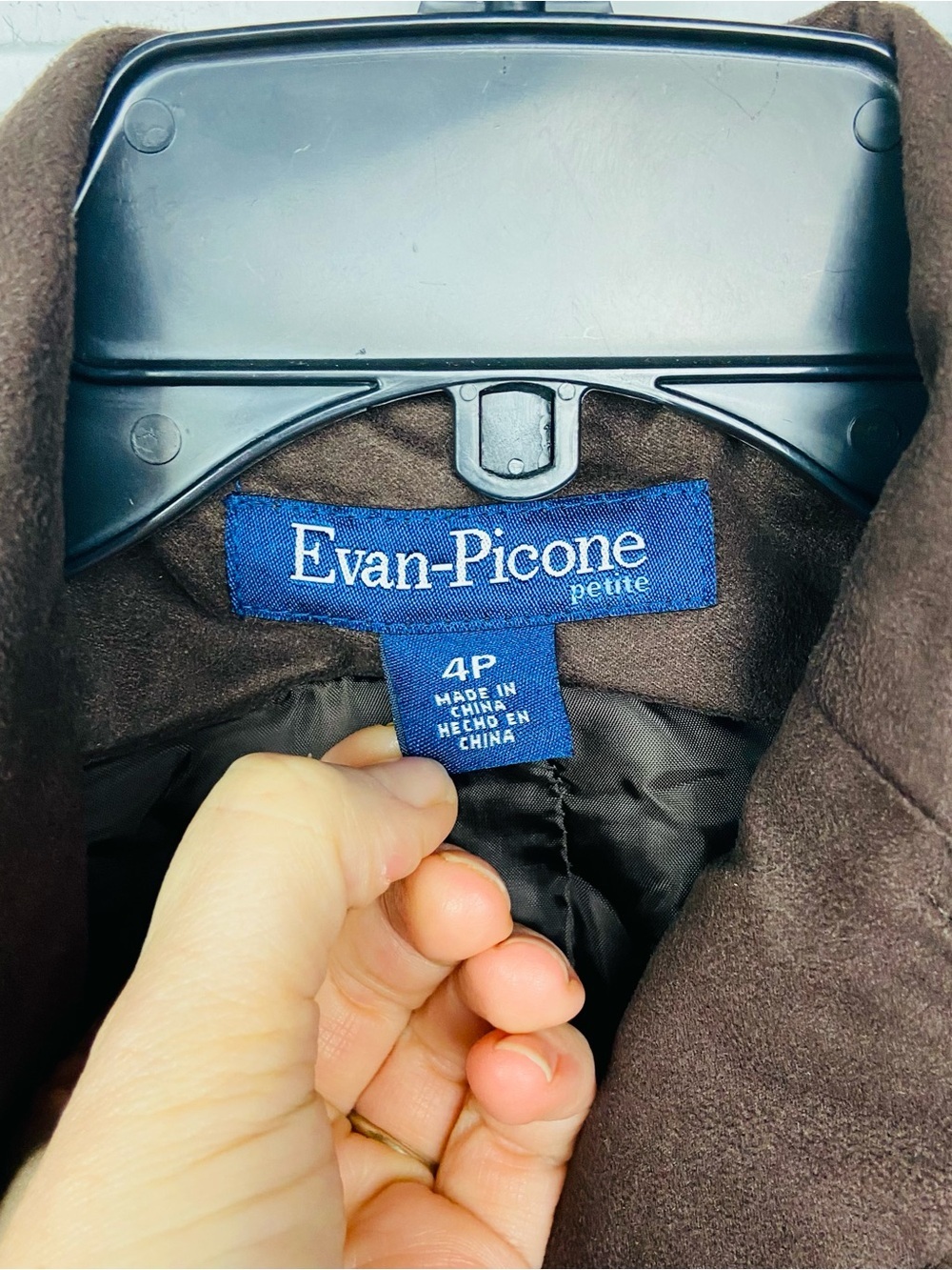 Evan Picone Women's Dark Brown lightweight Zip Jacket Size 4P - Picture 5 of 10